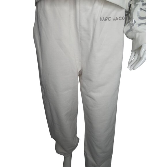 Marc Jacobs Women's Monogram Cropped Hoodie and Pants 2 PC Set Silver White Size - Picture 12 of 16